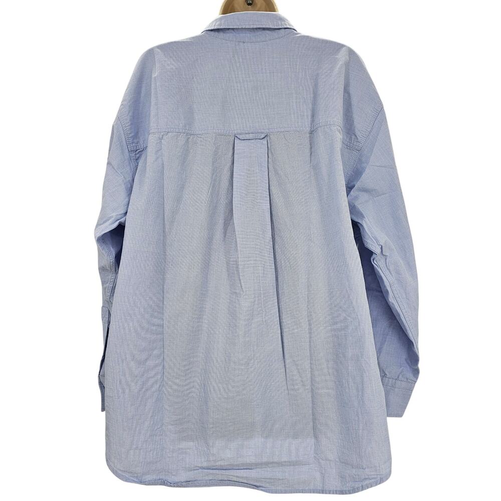 J. Crew Womans size M Etienne Oversized LS Button Up Shirt Blue  BY733 NEW - Picture 4 of 9